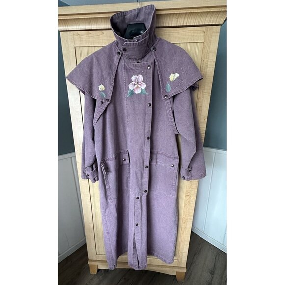 Vintage The Australian Outback Collection Canvas Cotton Duster Coat Jacket SZ L - Picture 1 of 15
